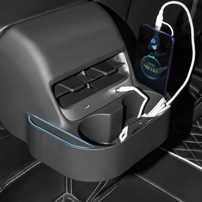 Tesla Model 3/Y Rear Seat Air Vent Cup Holder - Sleek Console Drink Organizer - Image 4