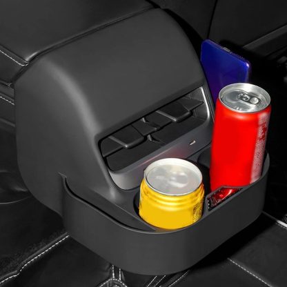 Tesla Model 3/Y Rear Seat Air Vent Cup Holder - Sleek Console Drink Organizer - Image 2