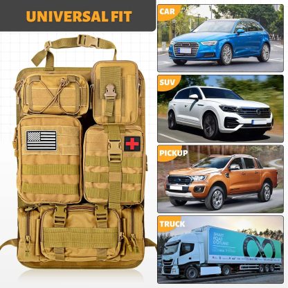 Universal Tactical Car Seat Organizer with 5 Molle Pouches - Image 4