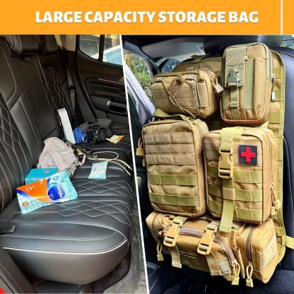 Universal Tactical Car Seat Organizer with 5 Molle Pouches - Image 5