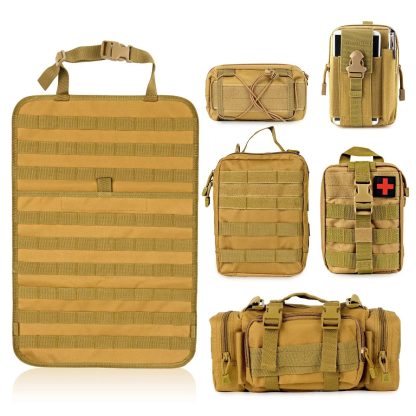 Universal Tactical Car Seat Organizer with 5 Molle Pouches - Image 3