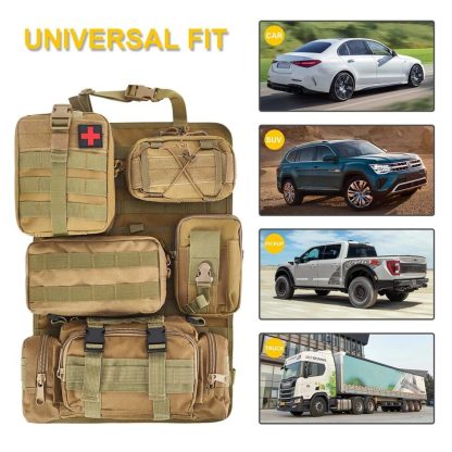 Universal Tactical Car Seat Organizer with 5 Detachable Molle Pouches - Image 4