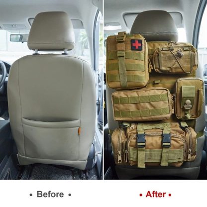 Universal Tactical Car Seat Organizer with 5 Detachable Molle Pouches - Image 6