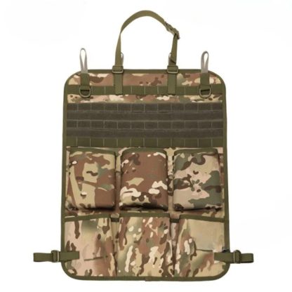 Multifunctional Camo Car Seat Back Organizer - Tactical Storage Bag with MOLLE System - Image 2