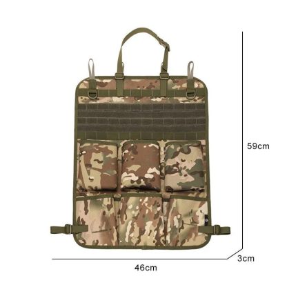 Multifunctional Camo Car Seat Back Organizer - Tactical Storage Bag with MOLLE System - Image 7