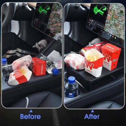 Center Console Food Tray with Anti-Slip Phone Holder for Tesla Model 3 & Y (2017-2023) - Image 5