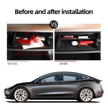 Layered Glove Box Storage Organizer for Tesla 2017-2021 Model 3Y - Image 4