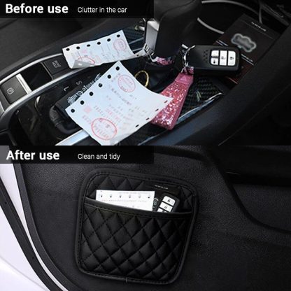 Universal PU Leather Car Storage Pocket Organizer for Essential Accessories - Image 4