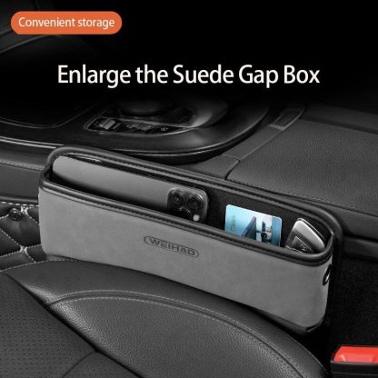 Luxe Car Seat Gap Organizer - PU Leather Storage Crevice Box - Image 2