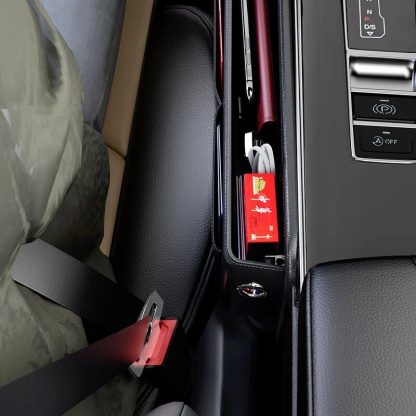 Luxury Leather Car Seat Gap Organizer - Sleek Console Side Pocket Storage - Image 5