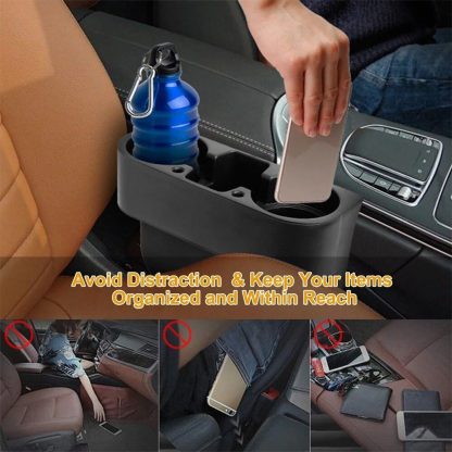 Luxury Car Seat Gap Organizer with Dual Cup Holders & Storage - Image 5