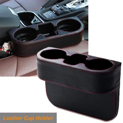 Luxury Car Seat Gap Organizer with Dual Cup Holders & Storage - Image 2