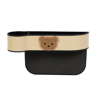 Cute Cartoon Bear Car Seat Gap Organizer with Tissue Holder