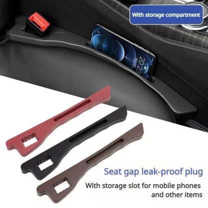 Universal Car Seat Gap Filler with Phone Holder - 2PCS, Premium PU Leather - Image 2