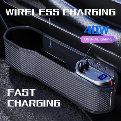 Multi-Function Car Seat Gap Organizer with Wireless & Fast Charging - Image 2