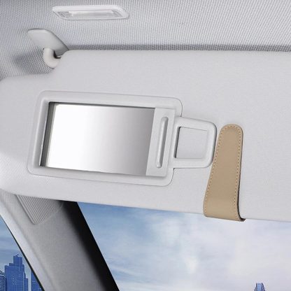 Universal Leather Car Sun Visor Glasses Holder with Magnetic Clip - Image 7