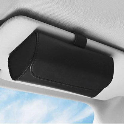 Luxury Car Sun Visor Organizer with Sunglasses Clip & Ticket Holder - Image 2