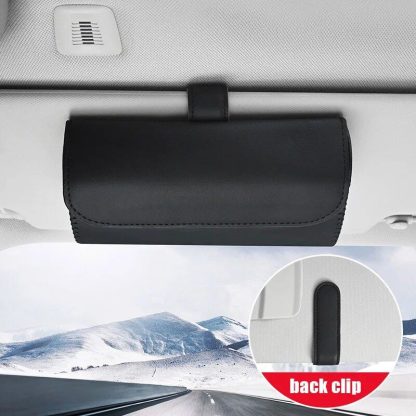 Luxury Car Sun Visor Organizer with Sunglasses Clip & Ticket Holder - Image 3