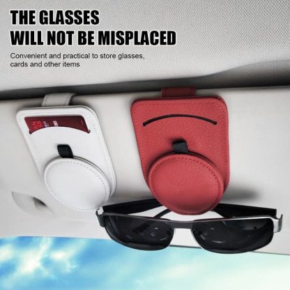 Leather Car Sun Visor Sunglasses Holder - Image 2