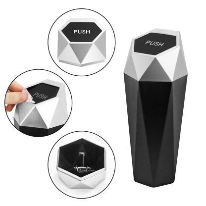 Portable Mini Car Trash Can with Leak-Proof Lid: Elegant, Functional & Compact - Image 3