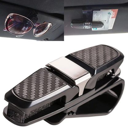 Universal Car Sun Visor Glasses Holder with Card Clip - Image 2