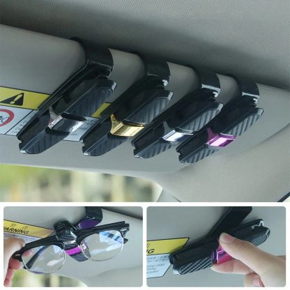 Universal Car Sun Visor Glasses Holder with Card Clip - Image 4