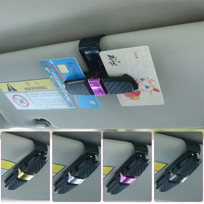 Universal Car Sun Visor Glasses Holder with Card Clip - Image 5