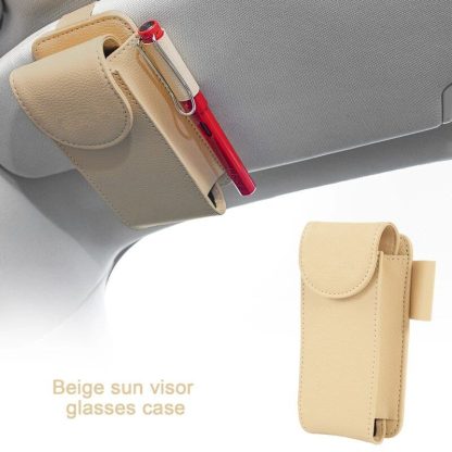 Leather Sun Visor Glasses and Card Organizer for Cars - Image 6