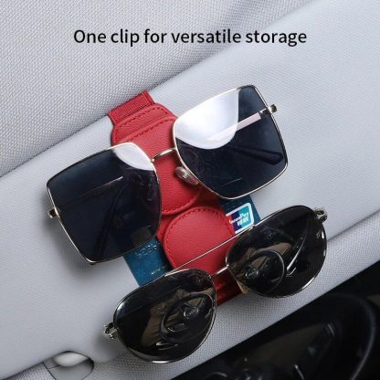 Luxury Leather Car Glasses Holder - Image 3