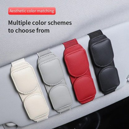 Luxury Leather Car Glasses Holder - Image 2