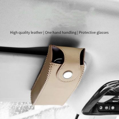 Compact PU Leather Car Visor Organizer for Glasses and Accessories - Image 4