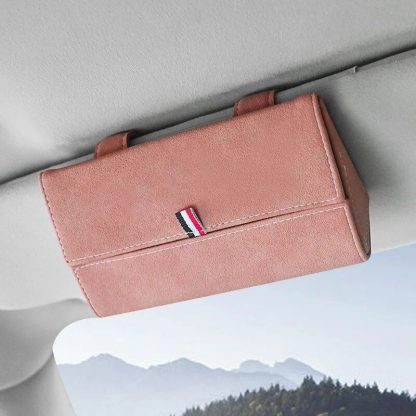 Luxury PU Leather Car Visor Sunglasses Holder - Image 7