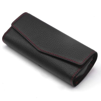 Luxury Cowhide Leather Sunglasses Case for Car Visor - Image 7