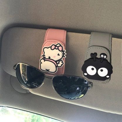 Universal Cartoon Car Visor Sunglasses Case & Clip - Image 2