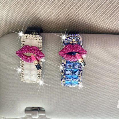 Luxe Rhinestone Car Visor Sunglasses Holder - Image 2