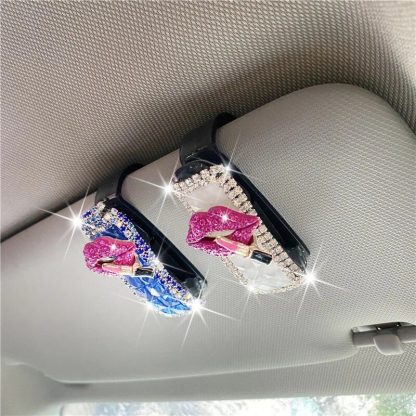 Luxe Rhinestone Car Visor Sunglasses Holder - Image 7