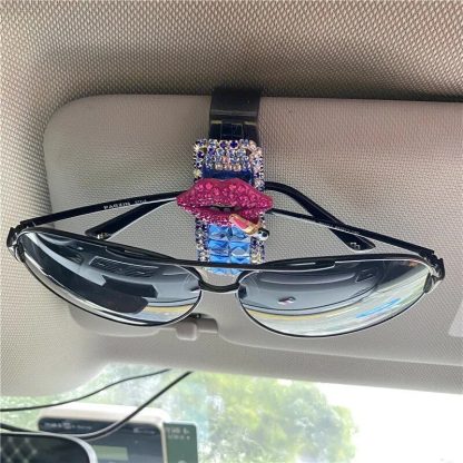 Luxe Rhinestone Car Visor Sunglasses Holder - Image 4