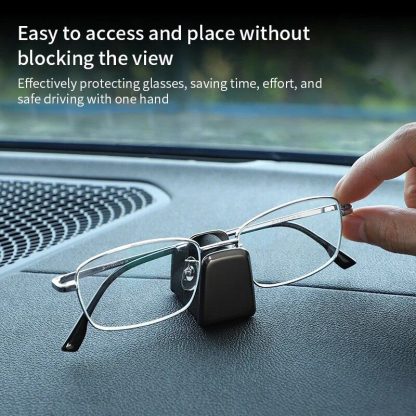 Luxury Leather & Zinc Alloy Car Glasses Holder - Image 3