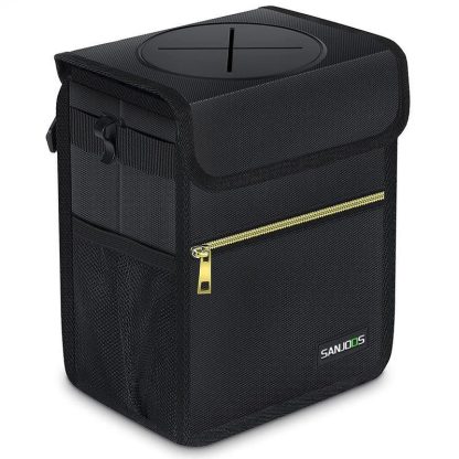 Waterproof Car Trash Bin with Multi-Functional Storage - Image 2