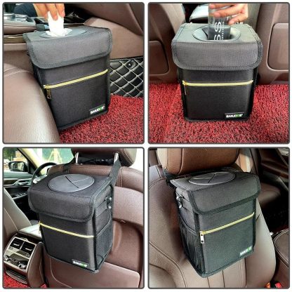 Waterproof Car Trash Bin with Multi-Functional Storage - Image 6