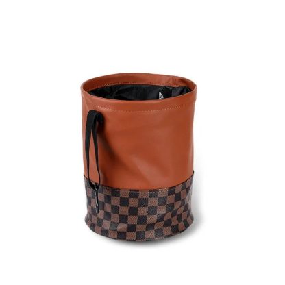 Luxurious Leather Car Trash Can: Foldable & Hanging Design - Image 5