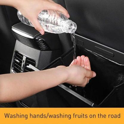 Magnetic Car Garbage Bag with LED Light – Rear Seat Hanging Leather Storage - Image 4