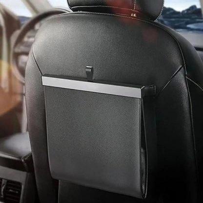 Magnetic Car Garbage Bag with LED Light – Rear Seat Hanging Leather Storage - Image 3