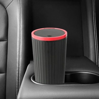 Compact Car Trash Can with Click-Open Cover - Image 4