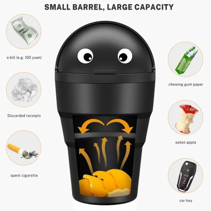 Universal Mini Car Trash Can with Swing Lid – Leakproof & Compact Auto Organizer Storage Bin - Image 9