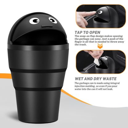 Universal Mini Car Trash Can with Swing Lid – Leakproof & Compact Auto Organizer Storage Bin - Image 8