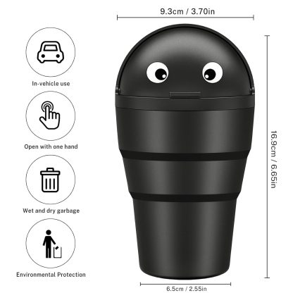 Universal Mini Car Trash Can with Swing Lid – Leakproof & Compact Auto Organizer Storage Bin - Image 5