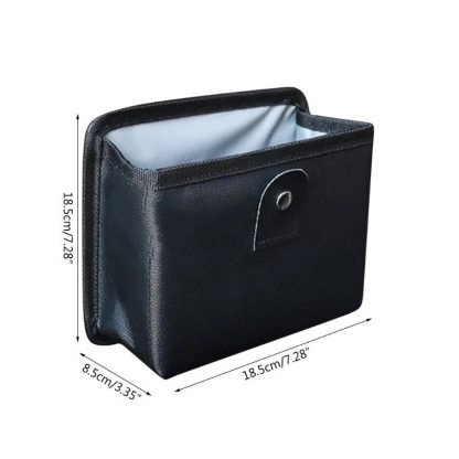 Luxury Leather Car Trash Bag with Organizer - Image 3