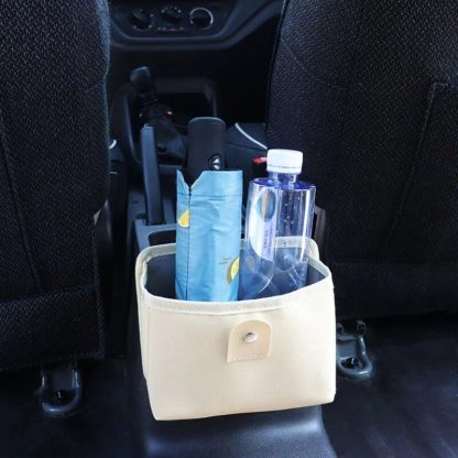 Luxury Leather Car Trash Bag with Organizer - Image 6