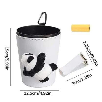 Compact Panda Car Trash Can & Organizer: Leak-Proof, Versatile, & Stylish - Image 7